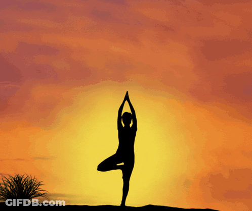 Buddha Sitting On Rock Overlooking Water Yoga GIF