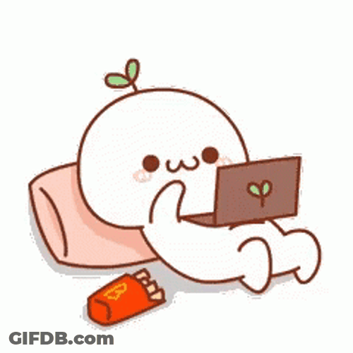 Budding Pop Eating Working Laptop GIF
