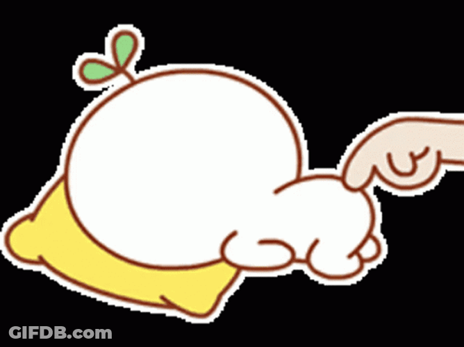 Budding Pop Sleepy Mochi Butt Poke GIF