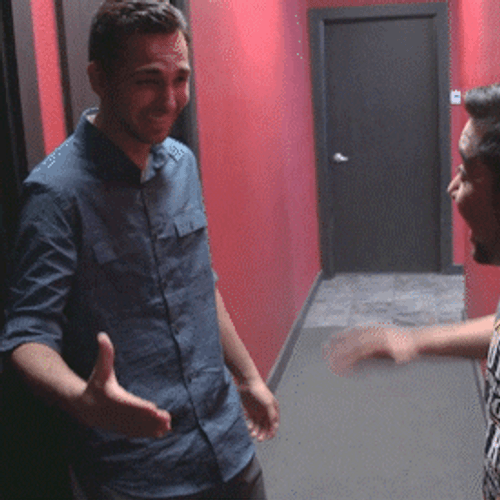 Buddy Hand Clasp Handshake Chest Bump GIF