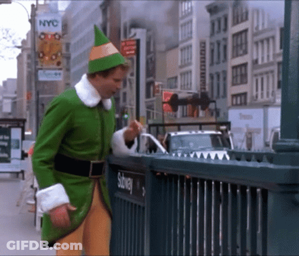 Buddy The Elf Scared Smoke GIF