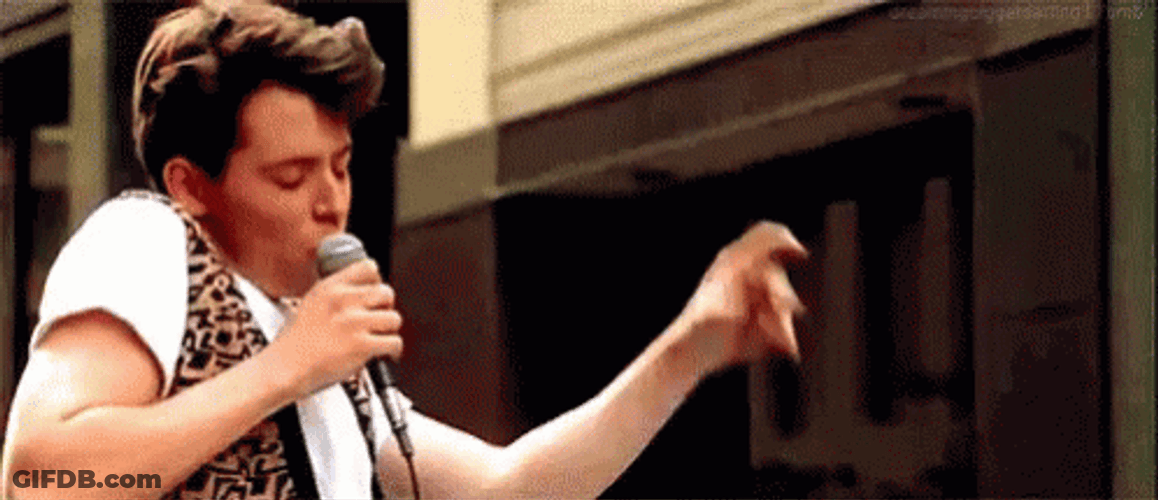 Bueller Singing Happily & Grooving GIF