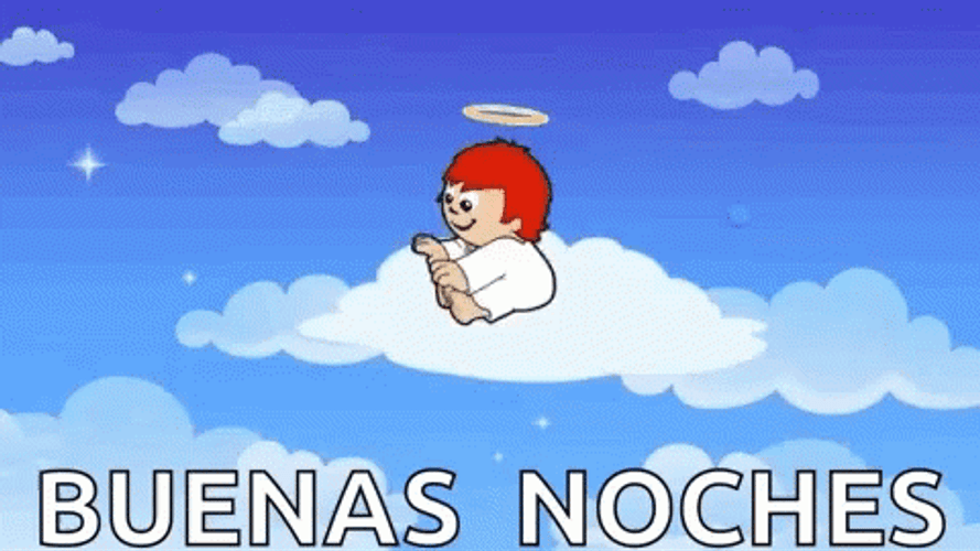 Buenas Noches Angel & Clouds GIF