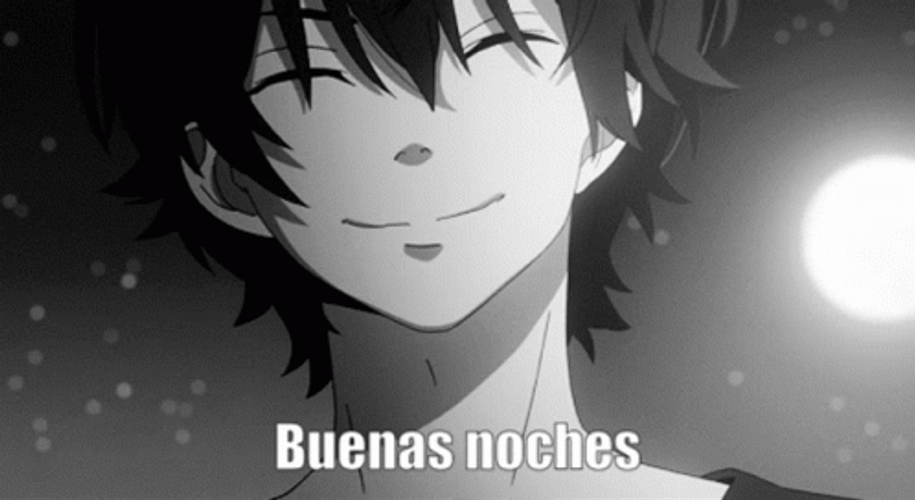 Buenas Noches Smiling Anime Guy GIF