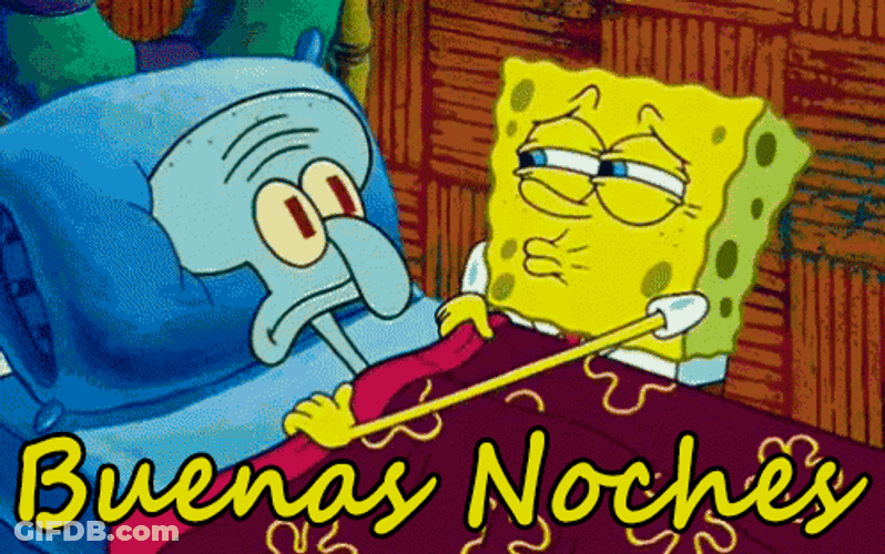 Buenas Noches Spongebob Kiss Squidward Linda Noche GIF
