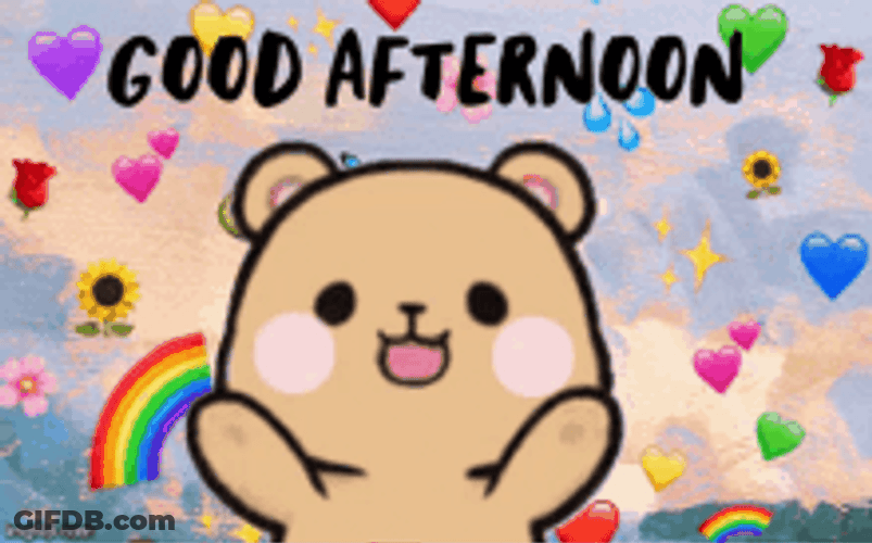 Buenas Tardes Cute Smiling Bunny Waving GIF