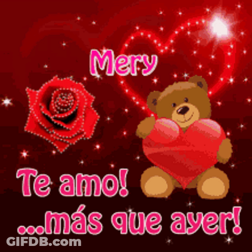 Buenos Dias Amor Cute Bear Holding Heart Animation GIF