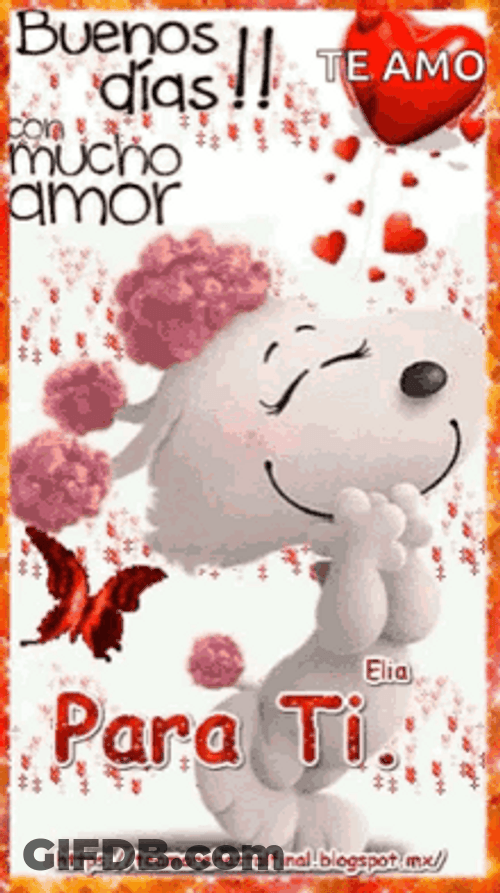 Buenos Dias Amor Cute Dog Computer Art GIF