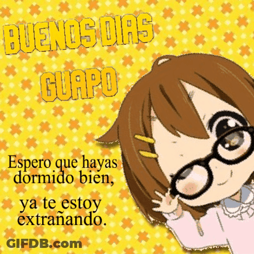 Buenos Dias Amor Cute Kid Graphic Design GIF