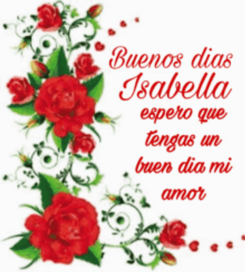 Buenos Dias Amor Glittery Red Flowers GIF