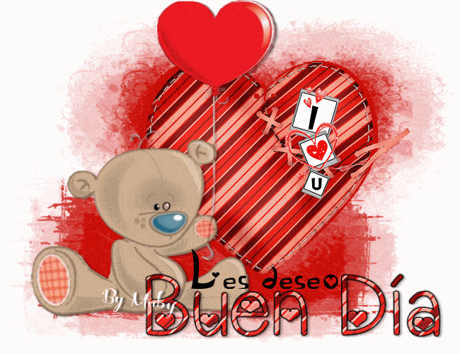 Buenos Dias Amor Heart Balloon Computer Design GIF