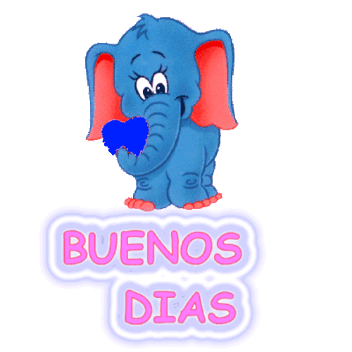 Buenos Dias Animated Elephant GIF