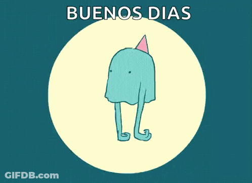 Buenos Dias Feliz Jueves Ghost With Pink Party Hat GIF