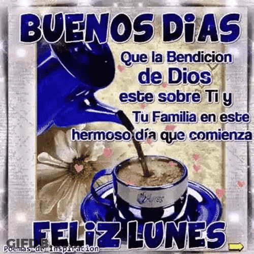 Buenos Dias Feliz Lunes Sparkling Coffee GIF