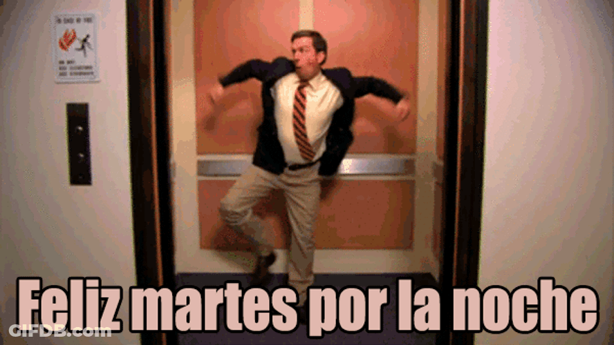 Buenos Dias Feliz Martes Elevator Guy Dance GIF