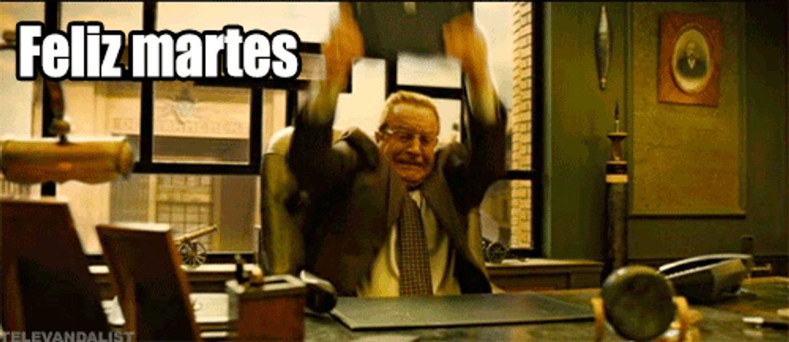 Buenos Dias Feliz Martes Office Guy Tantrum GIF