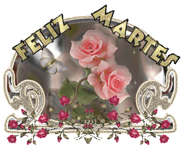 Buenos Dias Feliz Martes Pink Garden Butterfly GIF