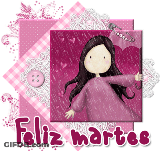 Buenos Dias Feliz Martes Purple Girl Cartoon GIF
