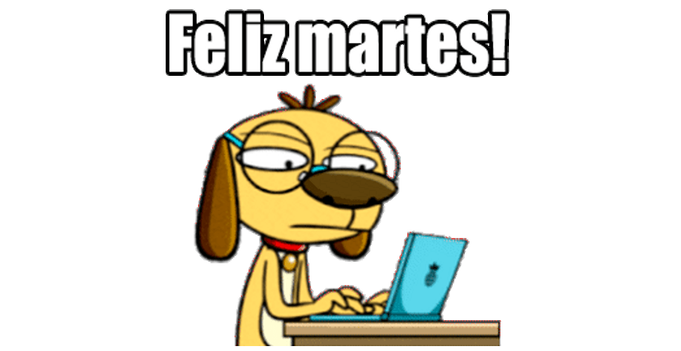 Buenos Dias Feliz Martes Serious Typing Dog GIF