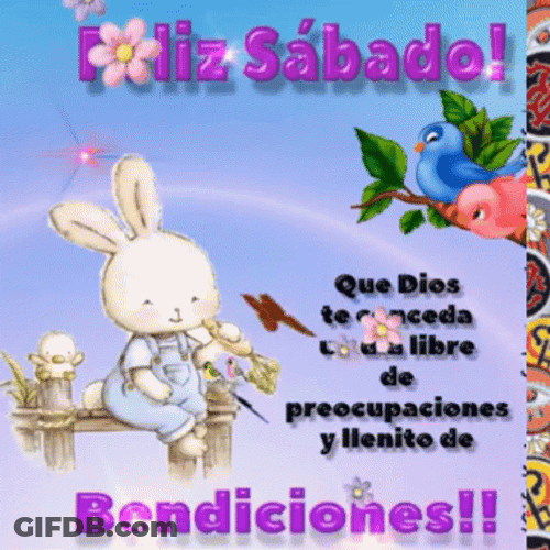 Buenos Dias Feliz Sabado Bunny With Butterfly GIF