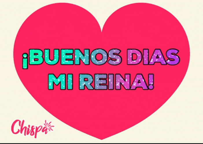 Buenos Dias Heart Amor Glittery Letters Art GIF