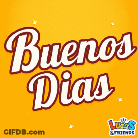 Buenos Dias Lucas & Friends Yellow Background GIF