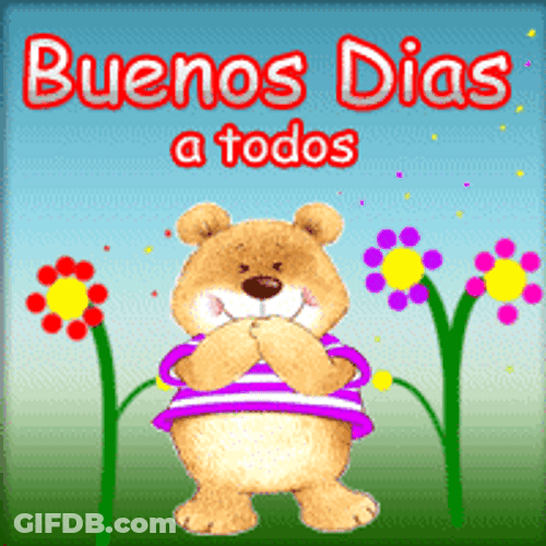 Buenos Dias Mi Amor Animated Bear GIF