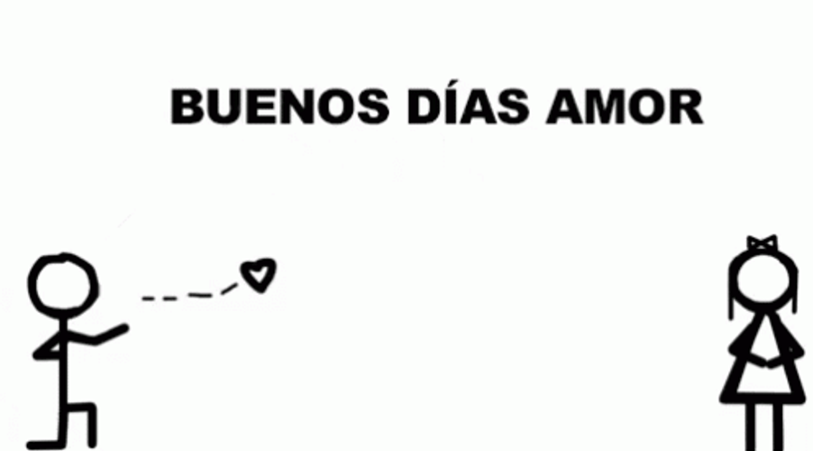 Buenos Dias Mi Amor Illustrated Couple GIF