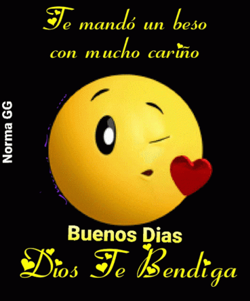 Buenos Dias Mi Amor Kiss Emoji GIF