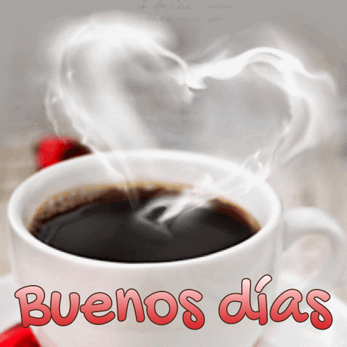 Buenos Dias Steaming Heart GIF