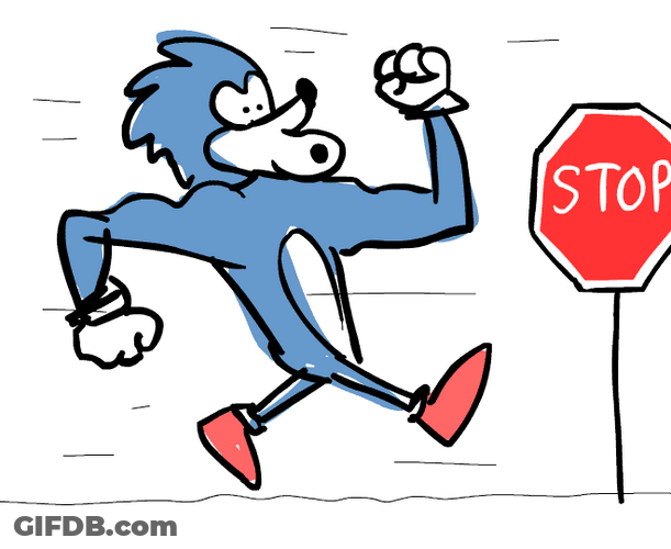 Buff Sanic Running Fast GIF