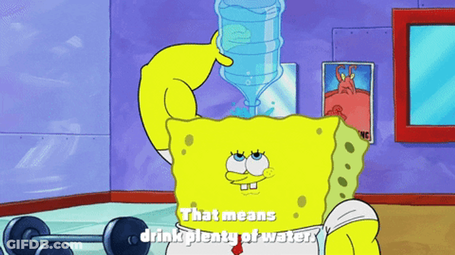 Buff Spongebob Pouring Water GIF