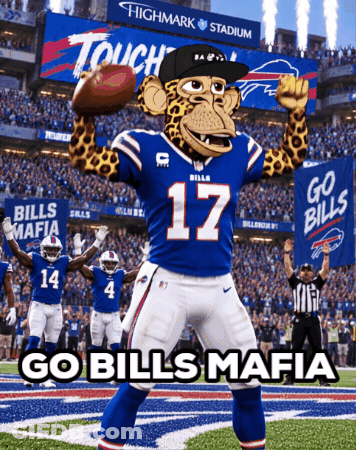 Buffalo Bills Mascot Holding Football GIF