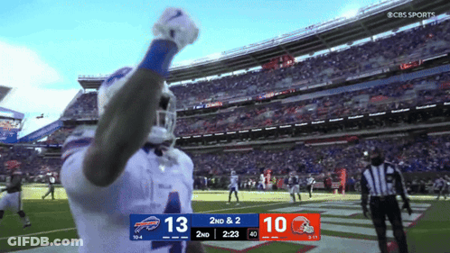 Buffalo Bills Player Celebrating Touchdown GIF