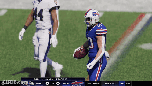 Buffalo Bills Player Holding Football GIF