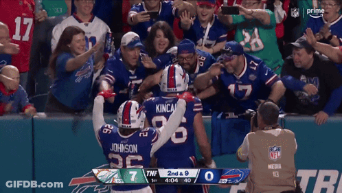 Buffalo Bills Player Johnson Congratulated By Teammates GIF