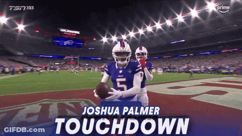 Buffalo Bills Player Joshua Palmer Touchdown GIF