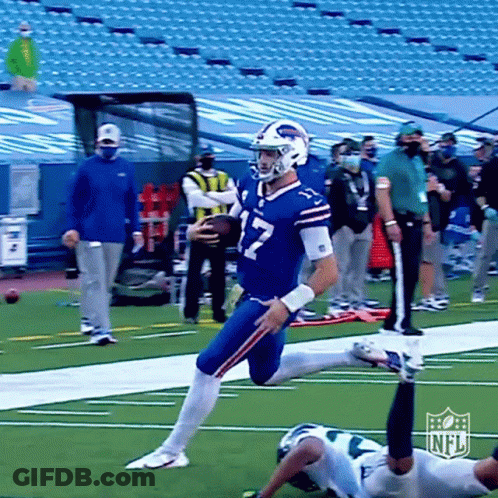 Buffalo Bills Player Kicking Football GIF