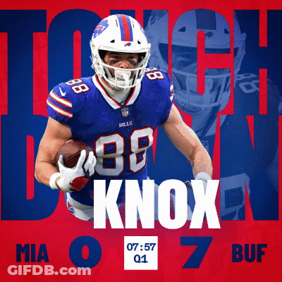Buffalo Bills Player Knox Running With Ball GIF