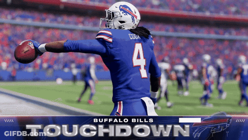 Buffalo Bills Player Number 4 Holding Football GIF