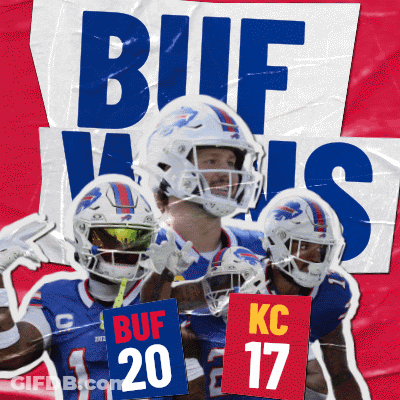Buffalo Bills Poster Saying Buf Wins GIF