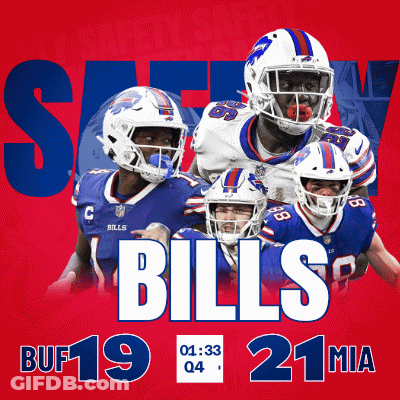 Buffalo Bills Poster With Players In Blue And White GIF