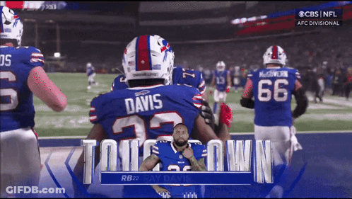 Buffalo Bills Ray Davis Standing On Field GIF