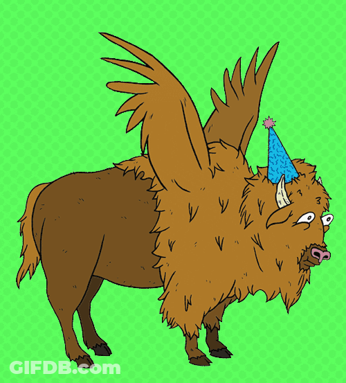 Buffalo Flying Using Its Wings GIF