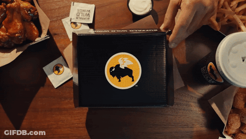 Buffalo Wild Wings Box On Table GIF