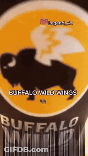 Buffalo Wild Wings Logo On Yellow GIF