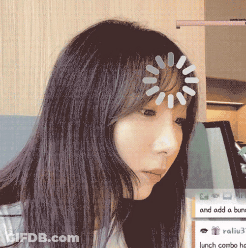 Buffering Asian Girl Slow Confused Modem Dial Up GIF