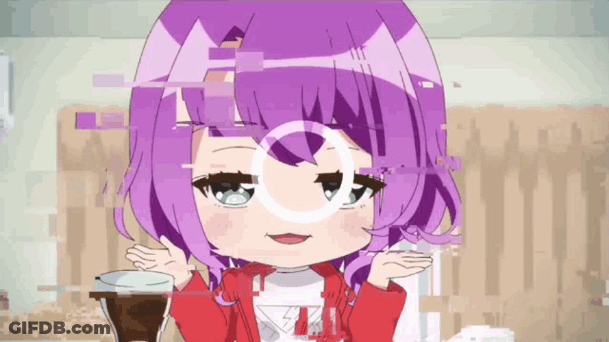 Buffering Hidaka Saori D4DJ Anime Glitch GIF