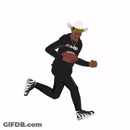 Buffs Cartoon Deion Sanders Running GIF
