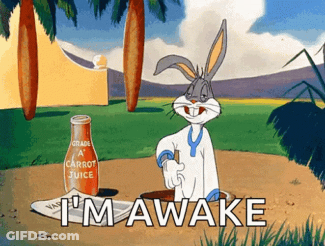 Bug Bunny Just Waking Up GIF